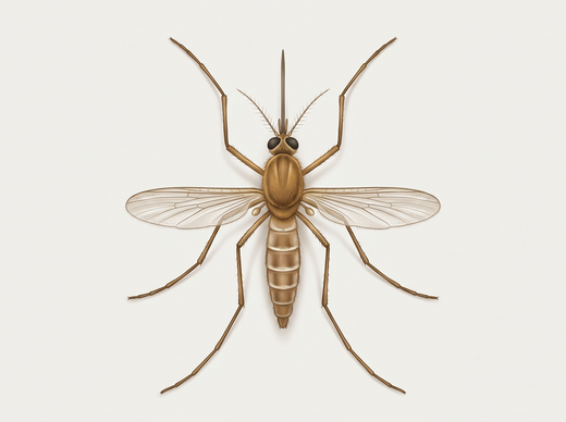 Hausmücke (Culex pipiens) von oben