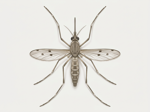 Ringelmücke (Culiseta annulata) von oben