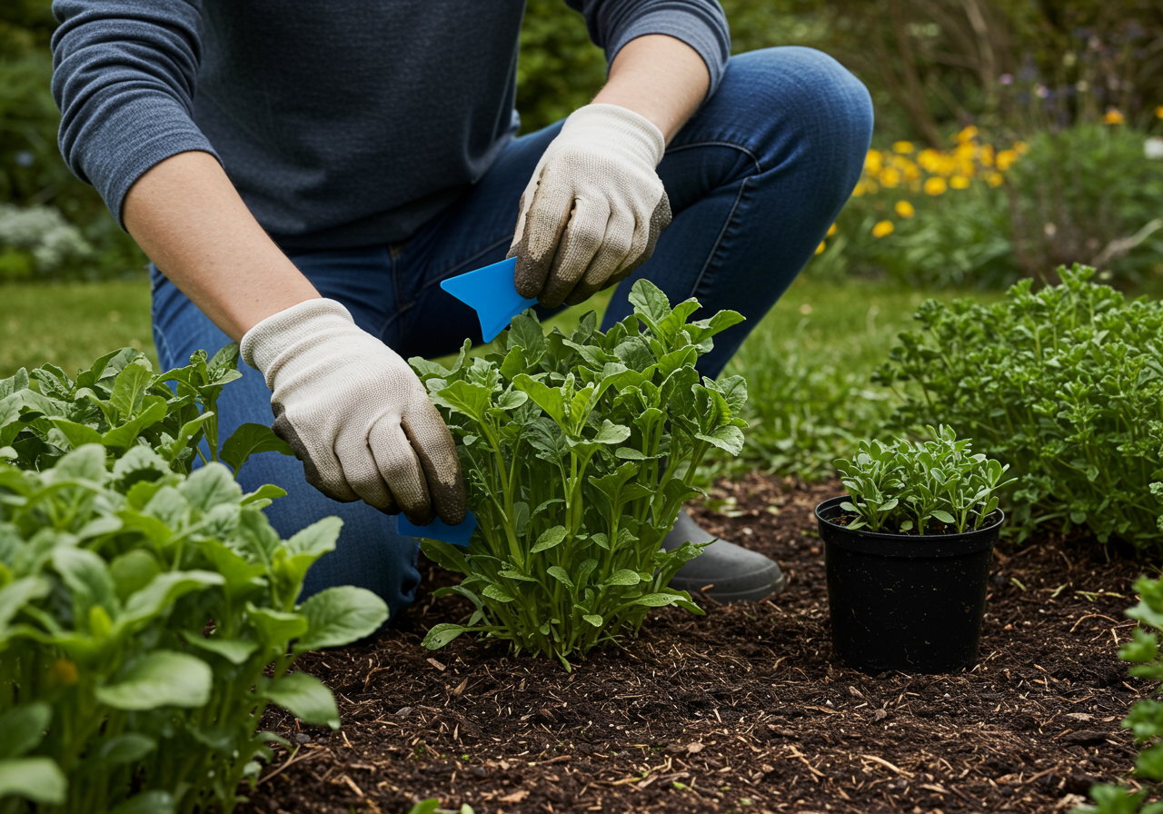 Neudorff Blau-Sticker — Anwendungs-Szene