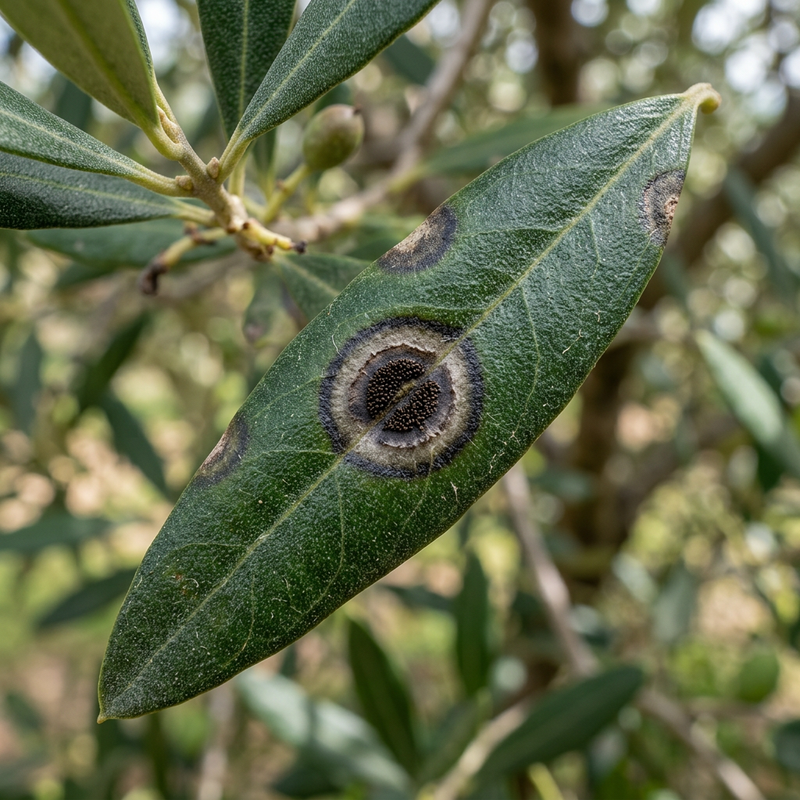 Pfauenaugenkrankheit (Pilz: Venturia oleaginea)