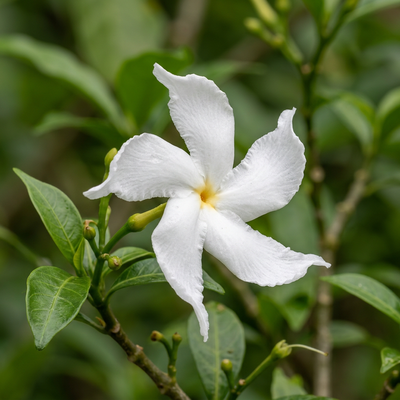 Pinwheel-Jasmin (Tabernaemontana divaricata), KI-Illustration