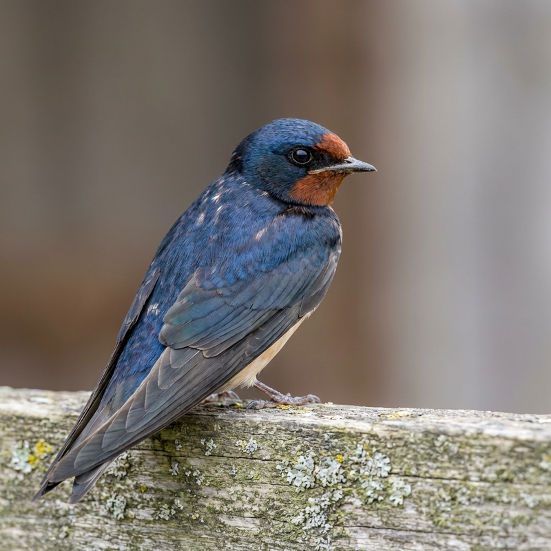 Rauchschwalbe (Hirundo rustica), KI-Illustration