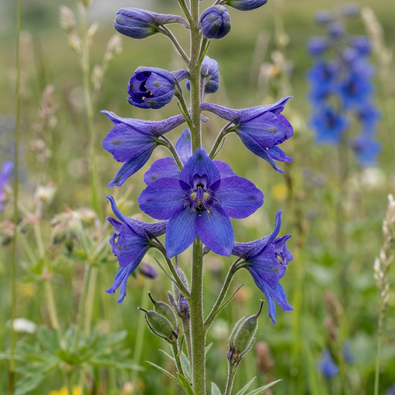 Rittersporne (Delphinium), KI-Illustration