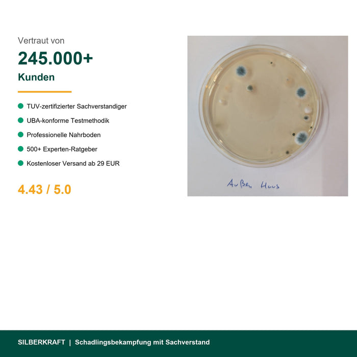 245000 Kunden vertrauen Silberkraft Schimmeltest