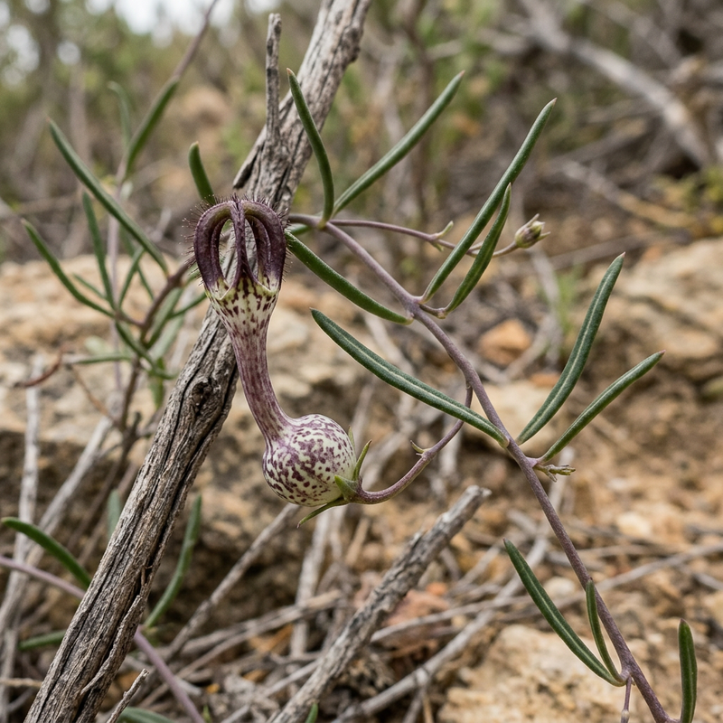 Schmalblättrige Leuchterblume (Ceropegia linearis), KI-Illustration
