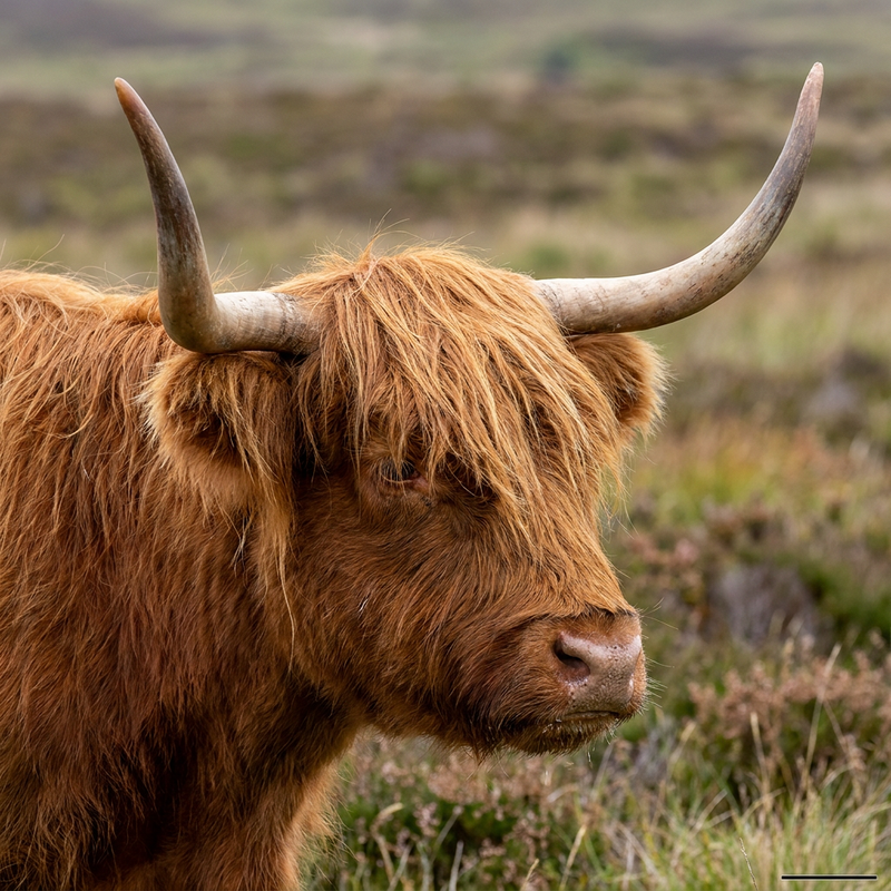 Schottisches Hochlandrind (Bos taurus taurus), KI-Illustration