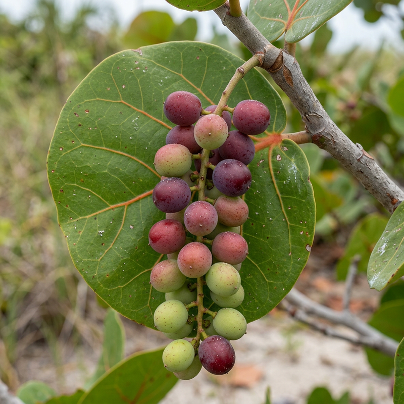 Seetraube (Coccoloba uvifera), KI-Illustration