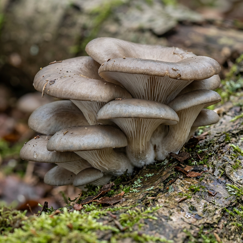 Seitlinge (Pleurotus), KI-Illustration