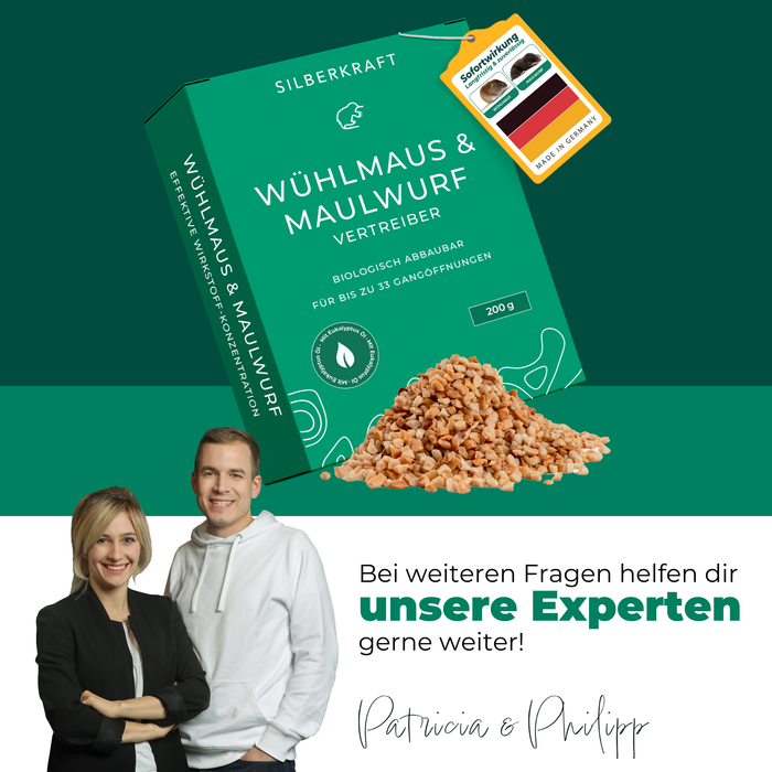 Silberkraft Wühlmaus & Maulwurf Vertreiber – Experten-Support von Patricia & Philipp