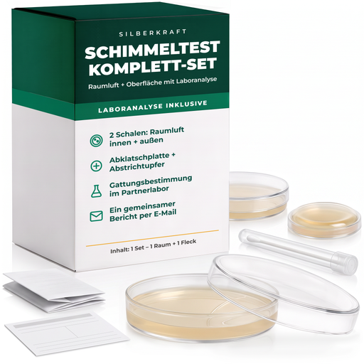 Silberkraft Schimmeltest Komplett-Set – Raumluft und Oberfläche mit Laboranalyse