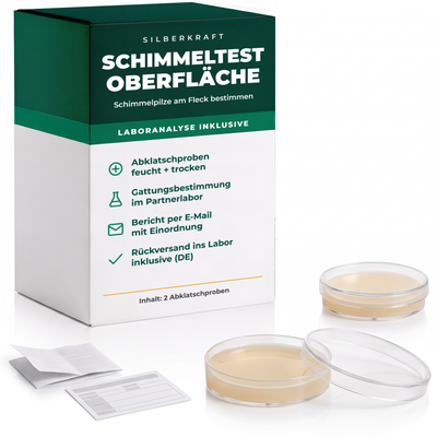 Silberkraft Schimmeltest Oberfläche mit Laboranalyse – Abklatschproben für den verdächtigen Fleck