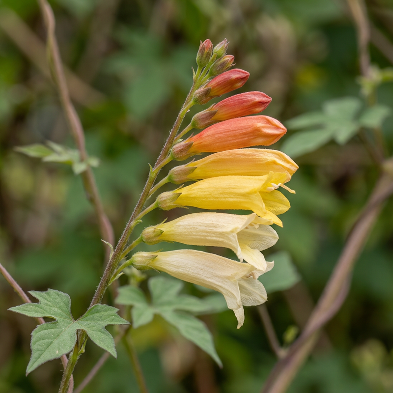 Sternwinde (Ipomoea lobata), KI-Illustration