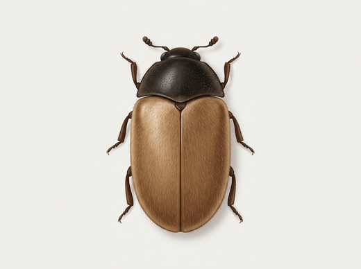 Dunkler Pelzkäfer (Attagenus smirnovi), Käfer von oben