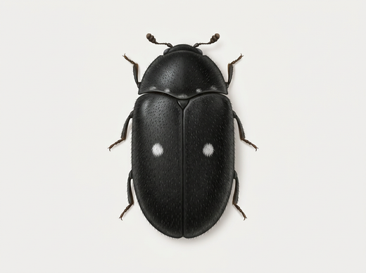 Gefleckter Pelzkäfer (Attagenus pellio), Käfer von oben