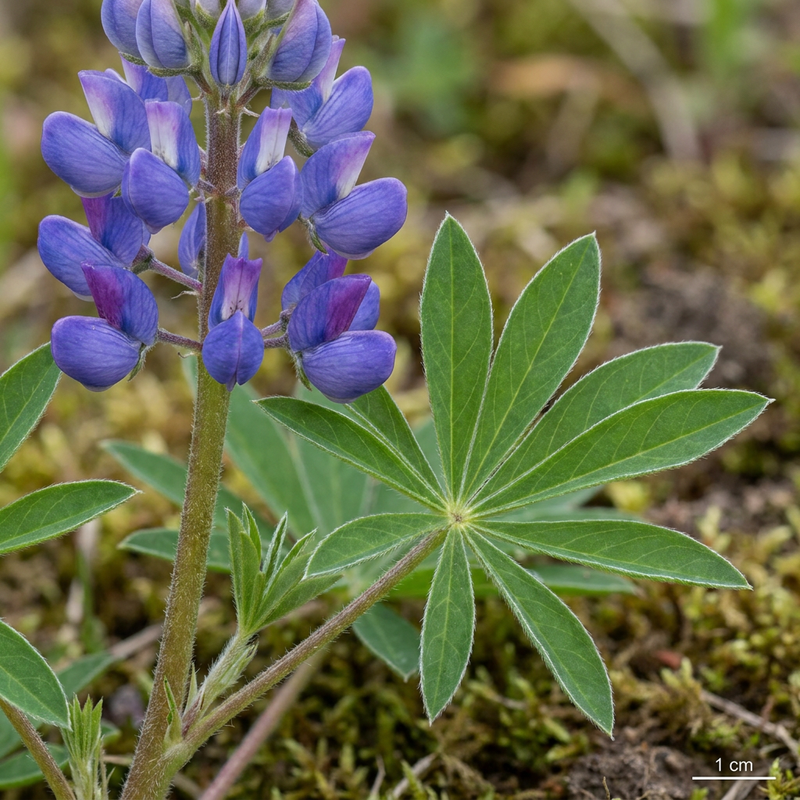Vielblättrige Lupine (Lupinus polyphyllus), KI-Illustration