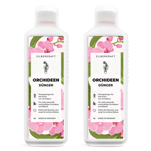 Orchideendünger - Mineralischer NPK Flüssigdünger mit Stickstoff - Dünger für Orchideen - Orchideen düngen - Silberkraft