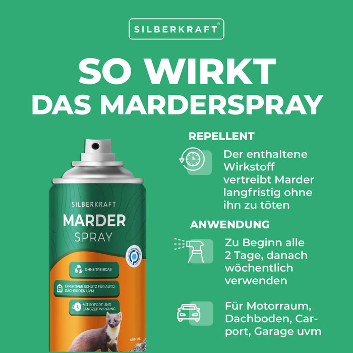 Marderspray 500ml Marderabwehr - Marder bekämpfen - Silberkraft