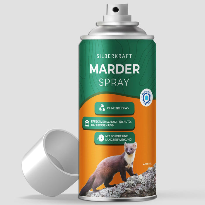 Anti-Marder-Spray - Der Marder verduftet Vergrämmittel von Hagopur mit  Duftspeicher gegen Steinmarder Baummarder Wirkstoff für Auto KfZ Dachboden